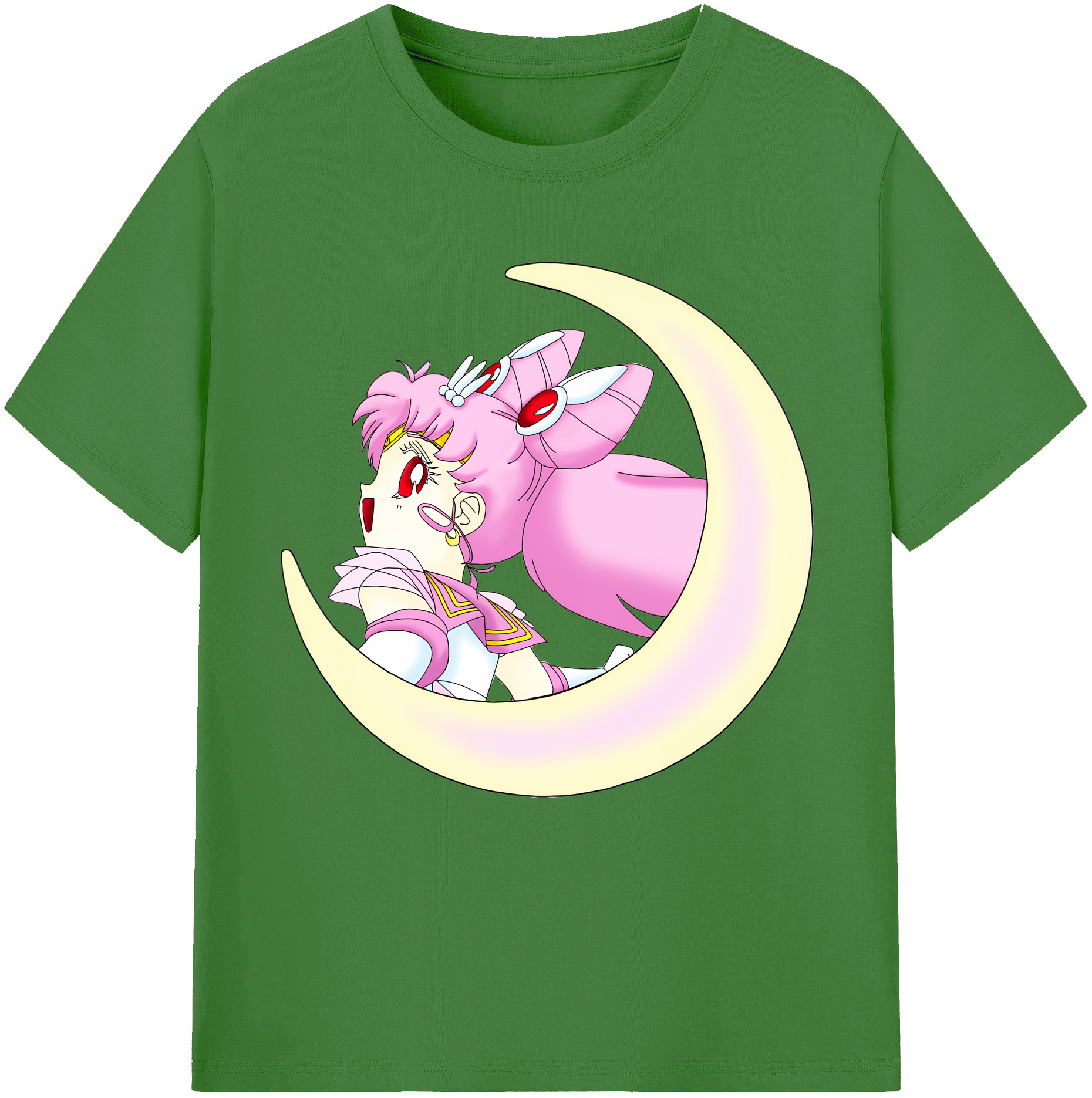 （画像用） 美少女戦士セーラームーン ちびうさ Sailor Moon Chibiusa Tsukino Usagi Small Lady Serenity レディースカジュアルプリントTシャツ（綿100％）